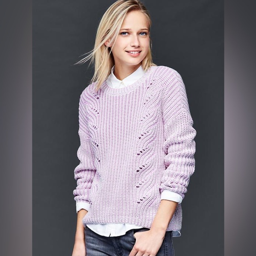 GAP Women's Light Purple Crew Neck Sweater L